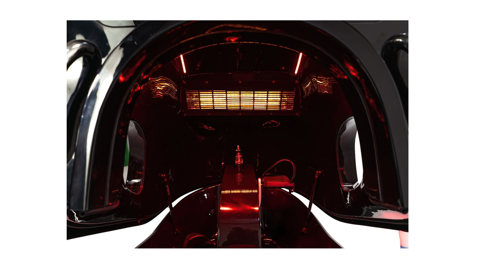 INFRABIKE® full side profile — 242cm long, 180kg, 2500W infrared system